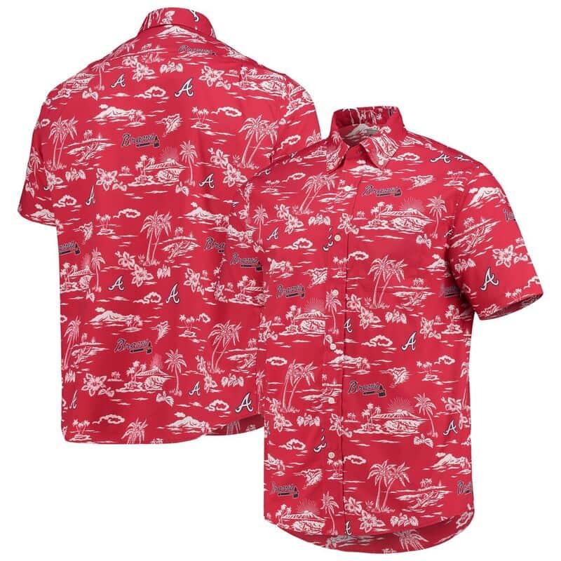 MLB Atlanta Braves Hawaiian Shirt Red Aloha Beach Pattern
