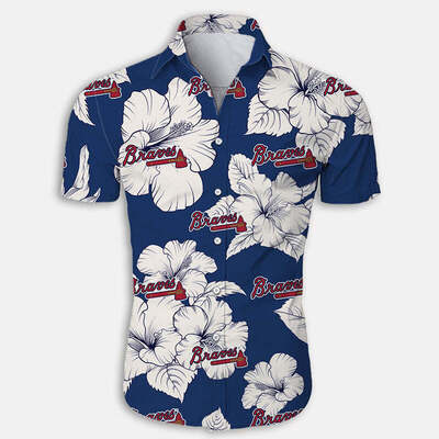 Atlanta Braves Hawaiian Shirt Tropical Floral Pattern Beach Lovers Gift