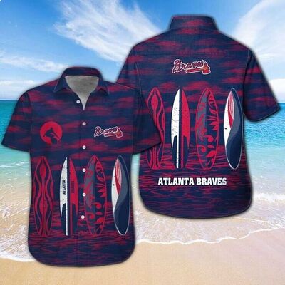 Atlanta Braves Hawaiian Shirt Aloha Beach Summer Surfing Pattern