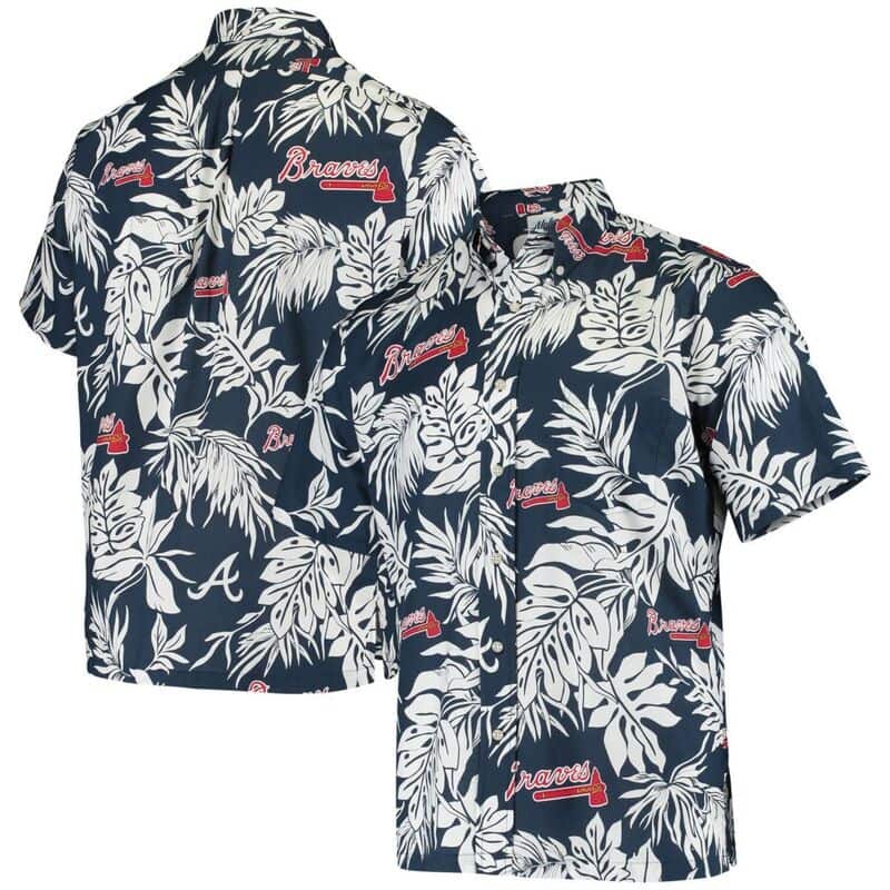 Navy Aloha Atlanta Braves Hawaiian Shirt Gift For Sport Fans