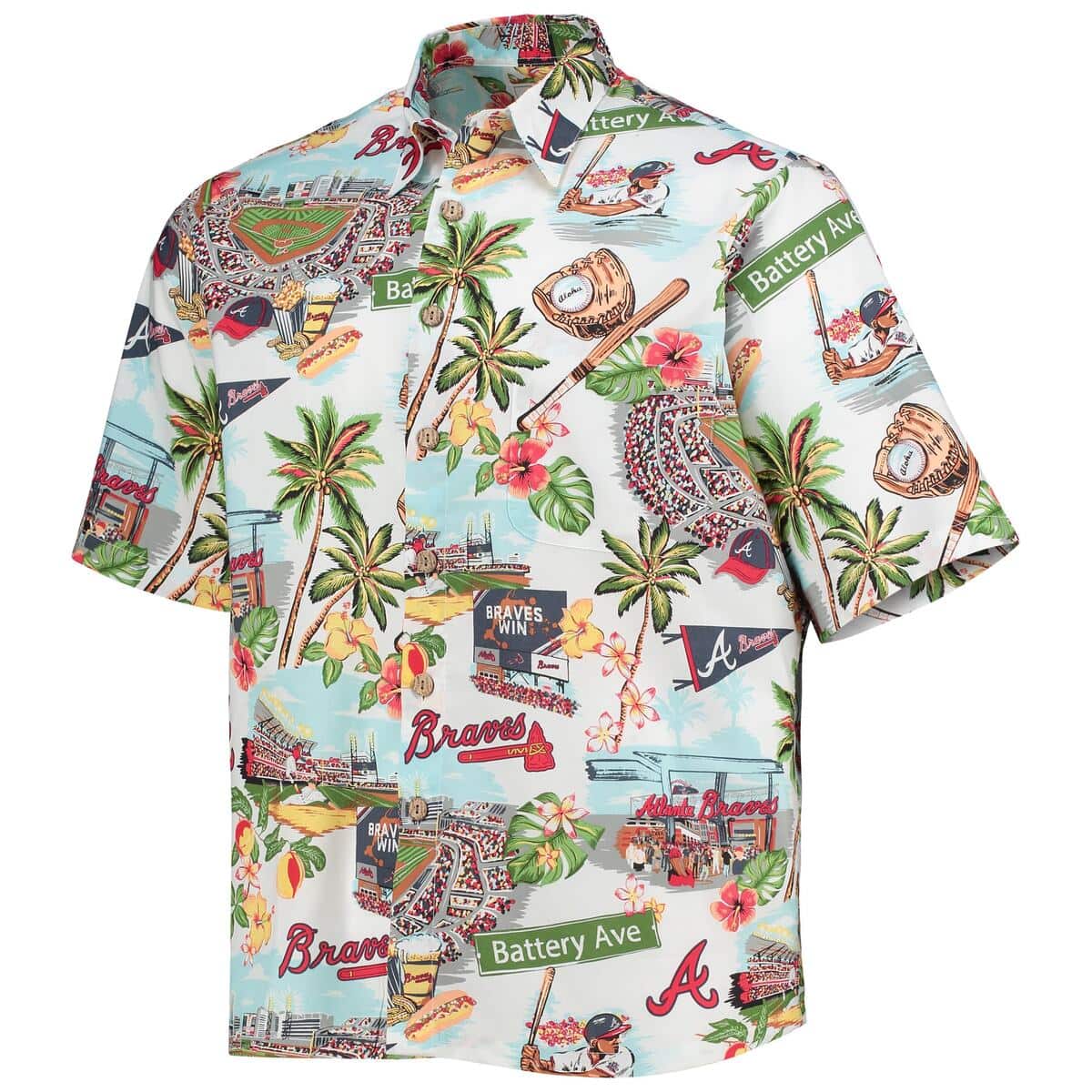 Atlanta Braves Baseball Pattern Vintage Hawaiian Shirt Fans Gift