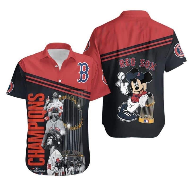 Mickey Mouse Disney Boston Red Sox Champions Hawaiian Shirt