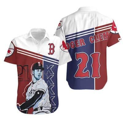 21 Roger Clemens Boston Red Sox Hawaiian Shirt