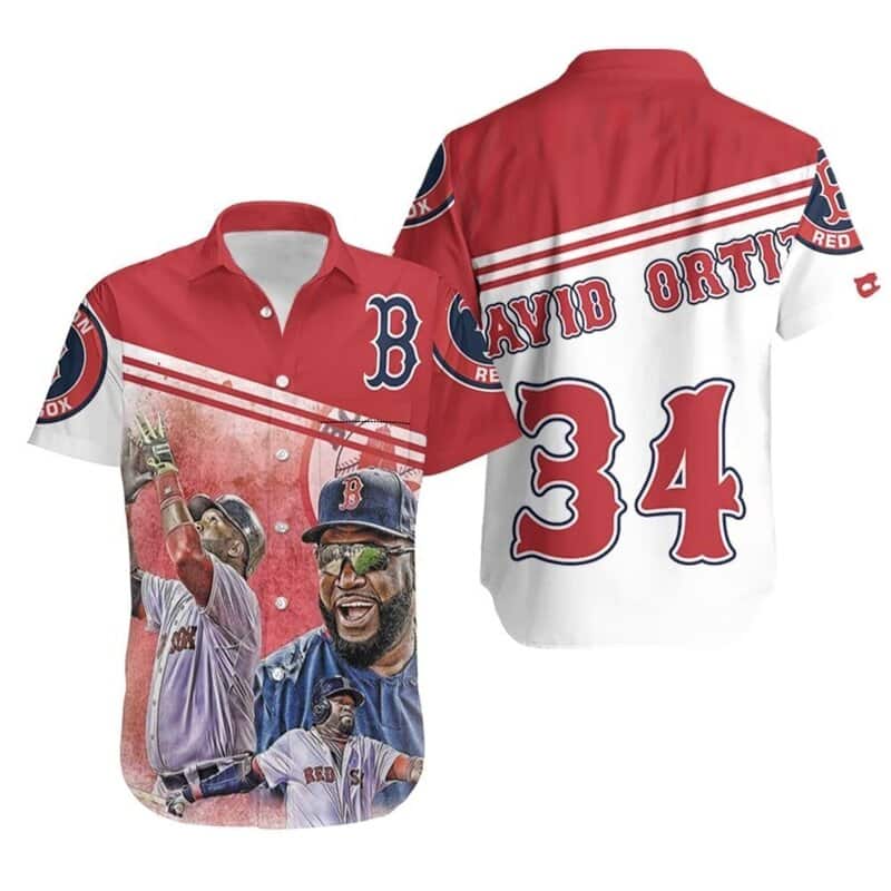 David Ortiz 34 Boston Red Sox Hawaiian Shirt Baseball Fans Gift
