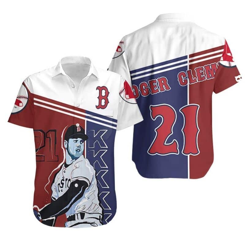 Roger Clemens 21 Boston Red Sox Hawaiian Shirt Baseball Fans Gift