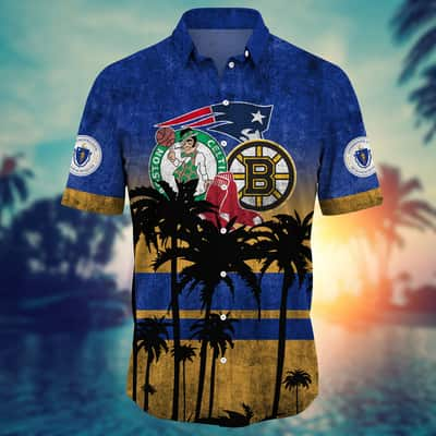 New England Patriots Boston Bruins Boston Red Sox Hawaiian Shirt