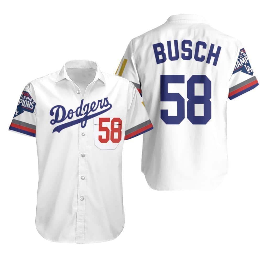 White Los Angeles Dodgers Hawaiian Shirt Gift For Baseball Fans
