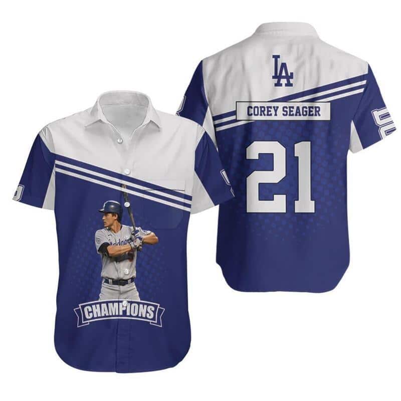 Los Angeles Dodgers Hawaiian Shirt Corey Seager Baseball Fans Gift