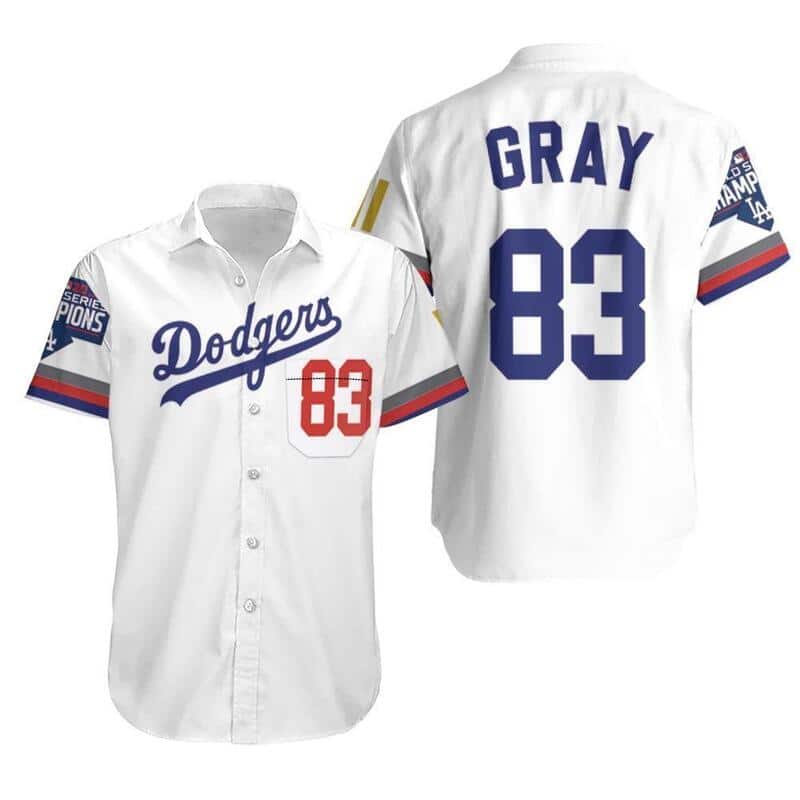 MLB Los Angeles Dodgers Gray 83 Hawaiian Shirt