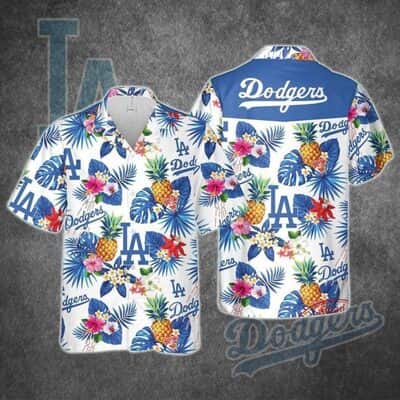 Los Angeles Dodgers Hawaiian Shirt Tropical Pineapple Pattern Summer Beach Gift