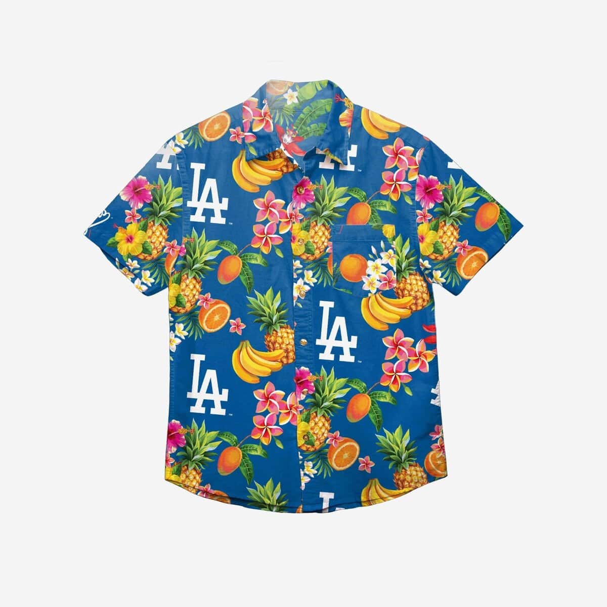 Los Angeles Dodgers Hawaiian Shirt Tropical Fruit Pattern Beach