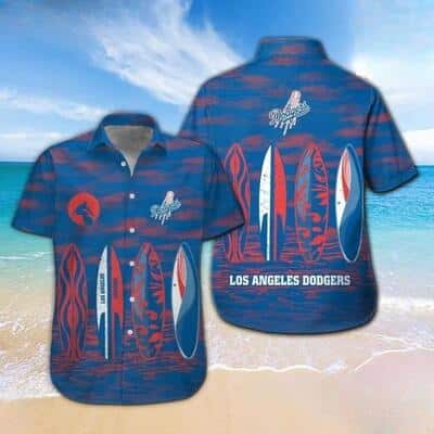 Los Angeles Dodgers Hawaiian Shirt Surfboard Pattern