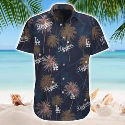 Los Angeles Dodgers Hawaiian Shirt Palm Trees Pattern Beach Vacation Gift