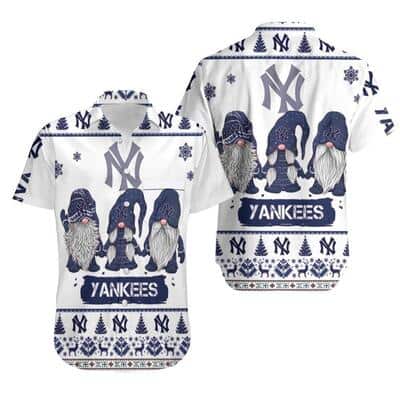 Gnomes New York Yankees Hawaiian Shirt Christmas Gift For Baseball Lovers