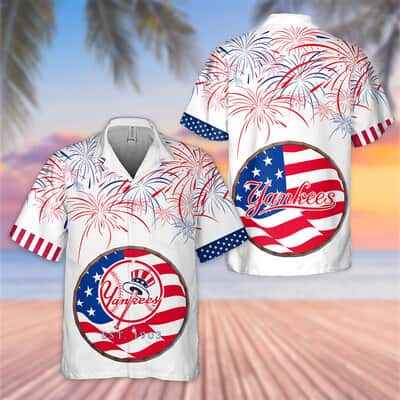 New York Yankees Hawaiian Shirt Fireworks Independence Day