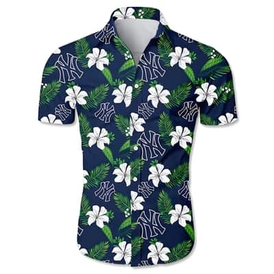 New York Yankees Hawaiian Shirt Tropical Flower Pattern Beach Lovers Gift