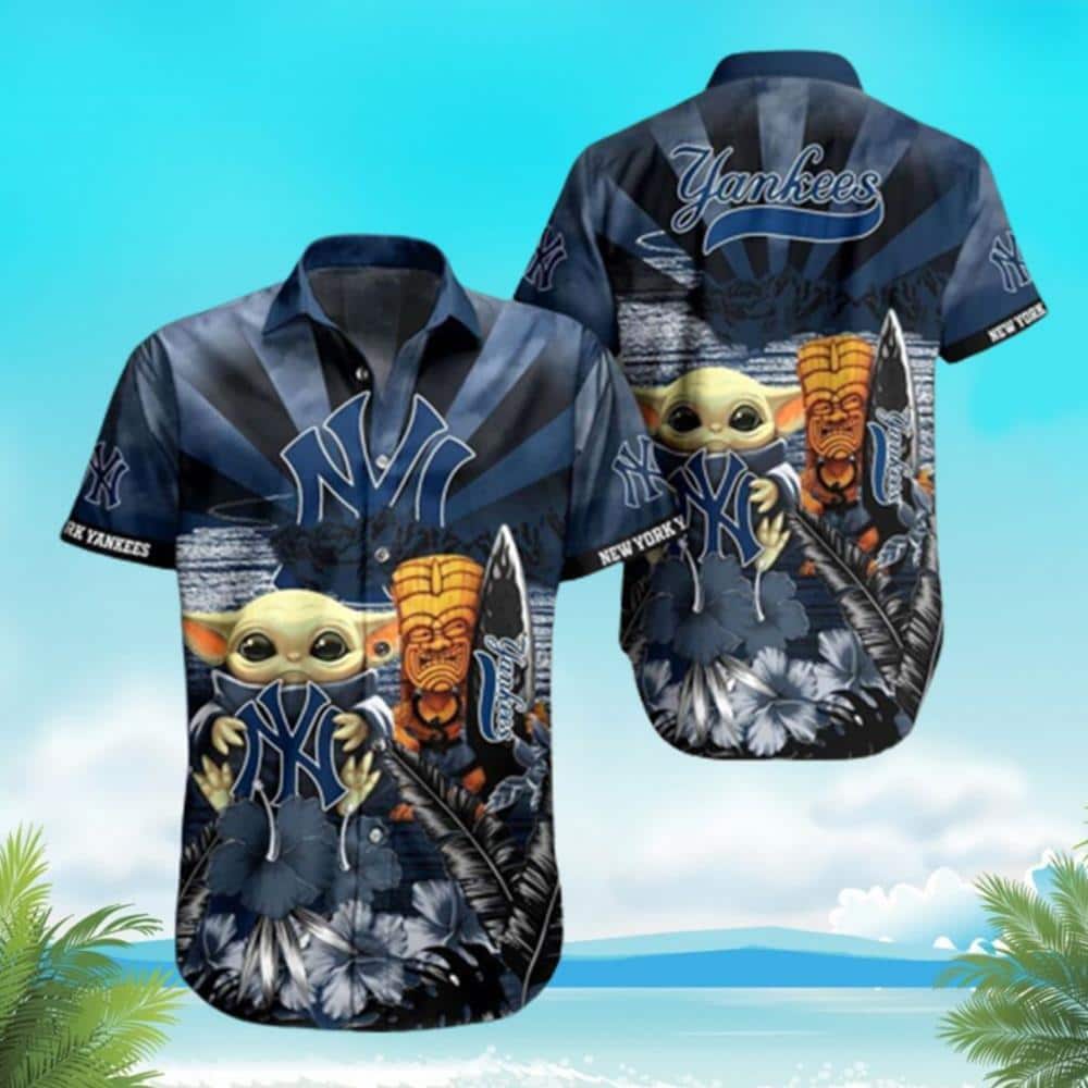 Baby Yoda Star Wars New York Yankees Hawaiian Shirt Best Beach Gift