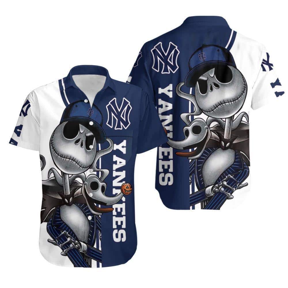 Jack Skellington And Zero New York Yankees Hawaiian Shirt