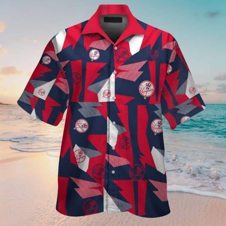 MLB New York Yankees Hawaiian Shirt Color Pattern Gift For Baseball Coach