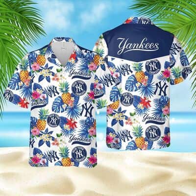 New York Yankees Hawaiian Shirt Tropical Pineapple Pattern Beach Lovers Gift
