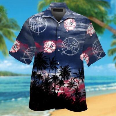 New York Yankees Hawaiian Shirt Coconut Tree Summer Gift For Baseball Fans