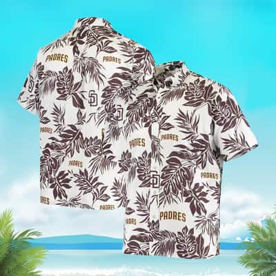White Aloha San Diego Padres Hawaiian Shirt Tropical Flower Pattern