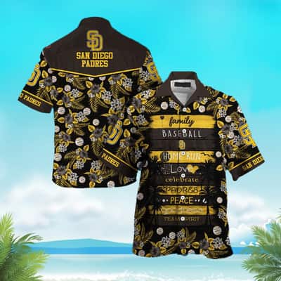 MLB San Diego Padres Hawaiian Shirt Tropical Flower Pattern