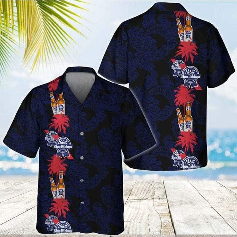 Pabst Blue Ribbon Hawaiian Shirt Gift For Beach Trip