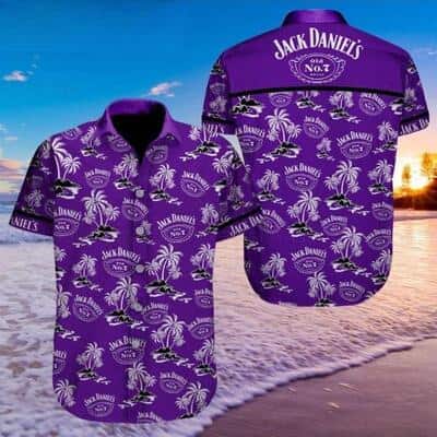Purple Aloha Jack Daniels Hawaiian Shirt Island Pattern All Over Print