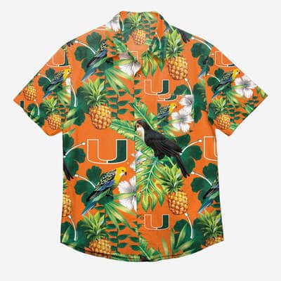 Miami Hurricanes Hawaiian Shirt Tropical Pattern Summer Beach Gift