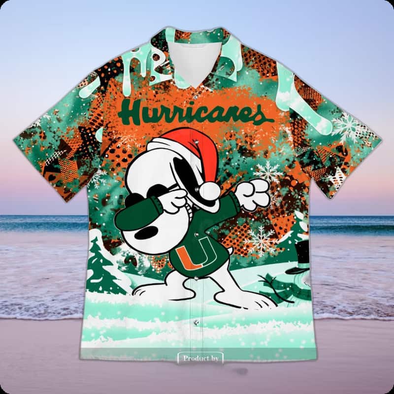 Miami Hurricanes Hawaiian Shirt Snoopy Dabbing Practical Beach Gift