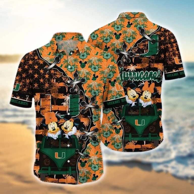 Mickey Mouse Disney Miami Hurricanes Hawaiian Shirt For Beach Lovers