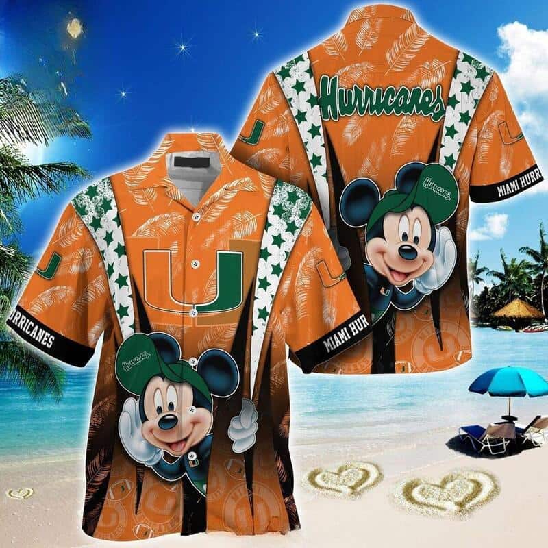 NCAA Miami Hurricanes Hawaiian Shirt Mickey Mouse Disney Summer Gift
