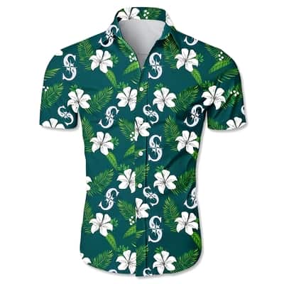 Seattle Mariners Hawaiian Shirt Tropical Flower Pattern Practical Beach Gift