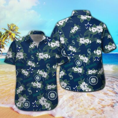 Seattle Mariners Hawaiian Shirt Tropical Flower Pattern Beach Gift For Him