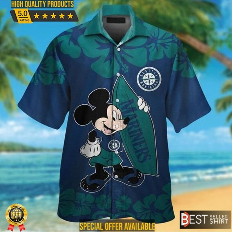 Mickey Mouse Disney Seattle Mariners Hawaiian Shirt