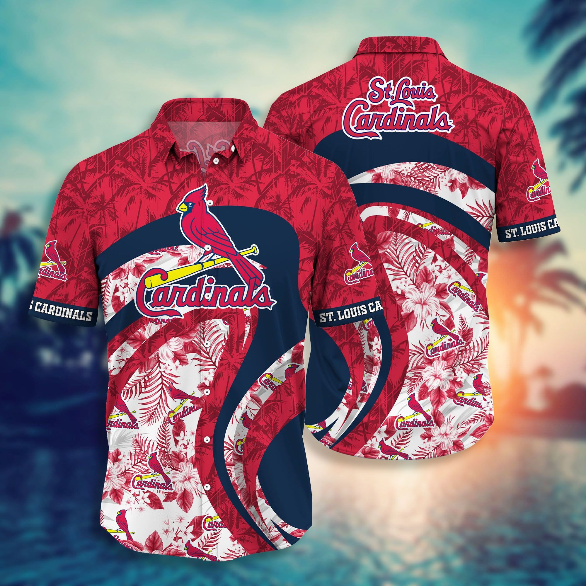 St Louis Cardinals Hawaiian Shirt Parrots Tropical Sea St Louis Cardinals  Gift - Listentee