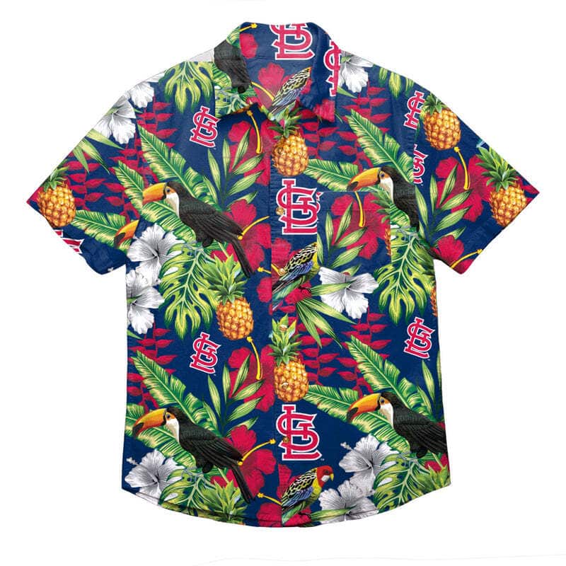 St. Louis Cardinals Hawaiian Shirt Tropical Flower Pattern Beach Vacation Gift