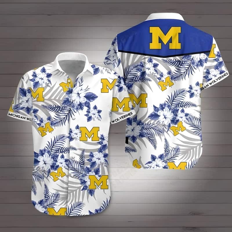 NCAA Michigan Wolverines Hawaiian Shirt,Aloha Shirt,Michigan Wolverines t  shirt,Gift For College Football Fans - Ingenious Gifts Your Whole Family