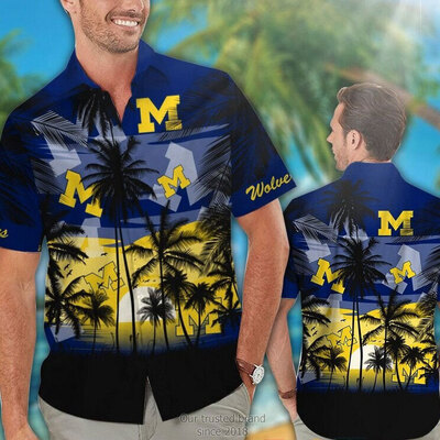 Michigan Wolverines Hawaiian Shirt Vintage Gift For Beach Lovers