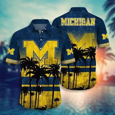 Vintage Michigan Wolverines Hawaiian Shirt Beach Lovers Gift