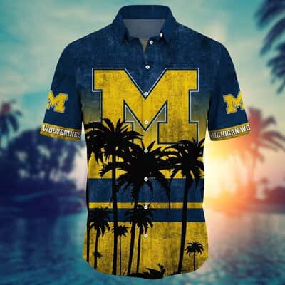 Vintage Michigan Wolverines Hawaiian Shirt Beach Lovers Gift