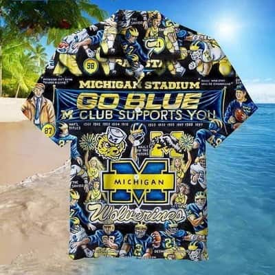 Michigan Wolverines Hawaiian Shirt Michigan Stadium Go Blue Club Supports You