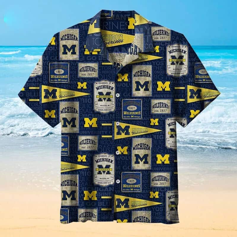 Michigan Wolverines Hawaiian Shirt Beach Gift For College Football Fans