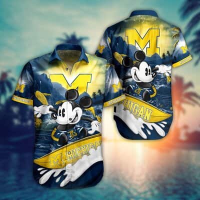 Mickey Mouse Disney Michigan Wolverines Hawaiian Shirt