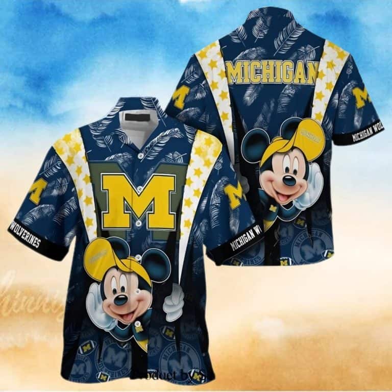 Michigan Wolverines Hawaiian Shirt Mickey Mouse Disney Trendy Summer Gift