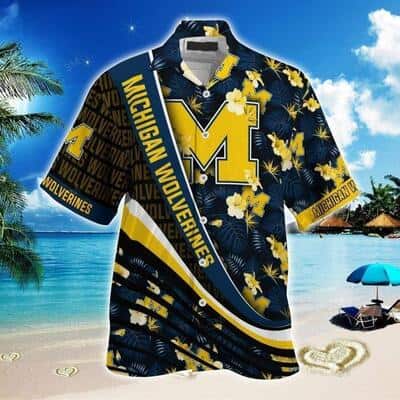 Michigan Wolverines Hawaiian Shirt Tropical Flower Pattern Summer Beach Gift