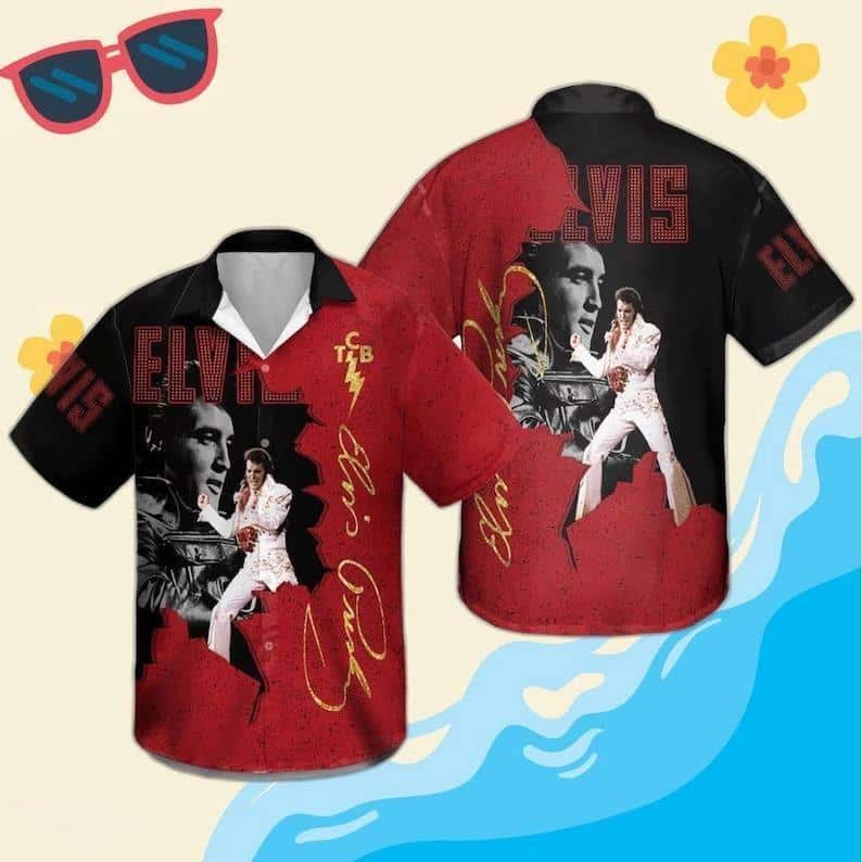 Elvis Presley Hawaiian Shirt King Of Rock And Roll