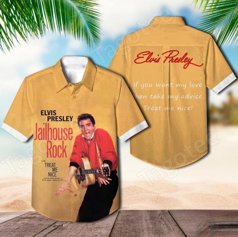 Elvis Presley Hawaiian Shirt Jailhouse Rock Gift For Music Lovers