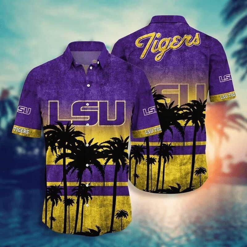 Vintage LSU Tigers Hawaiian Shirt Beach Gift For College Football Fans